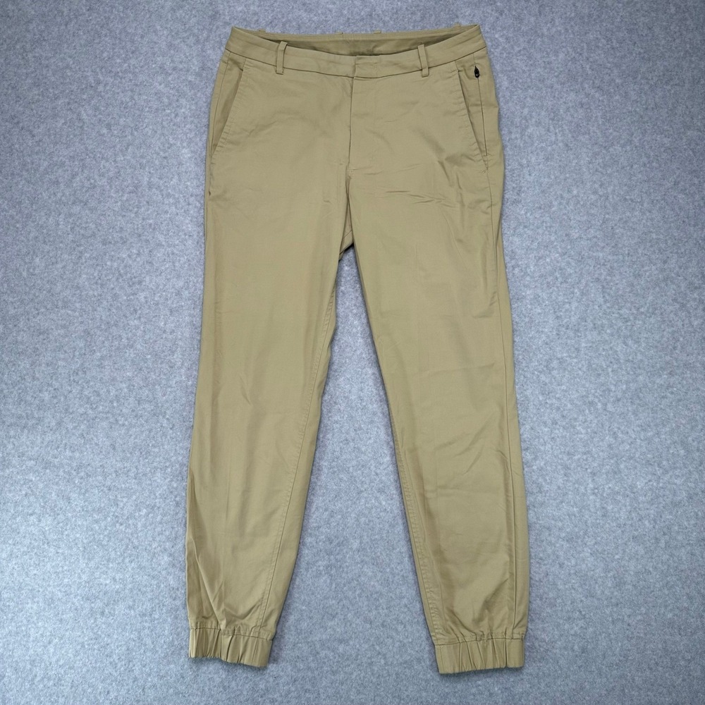 KIT AND ACE Mens Navigator Commute Joggers Khaki Size 30 Casual Comfort Stretch
